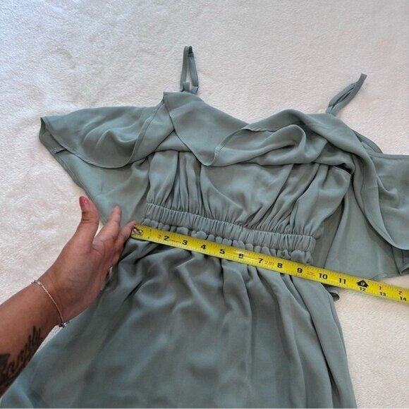 Show Me Your Mumu Caitlin Ruffle Flutter Maxi Formal Dress Size XS - Picture 7 of 12